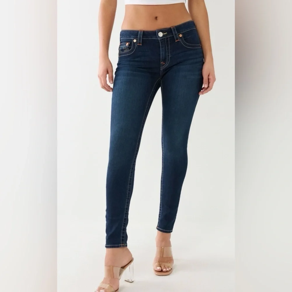 True Religion Billie Mid Rise Straight Leg Jeans, Blue Denim Jean Size 29 - Picture 12 of 12